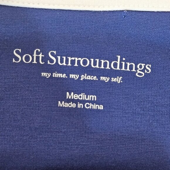 Soft Surroundings Jacket Size Medium Blue Colorblock Ponte Knit Pockets - Picture 6 of 10